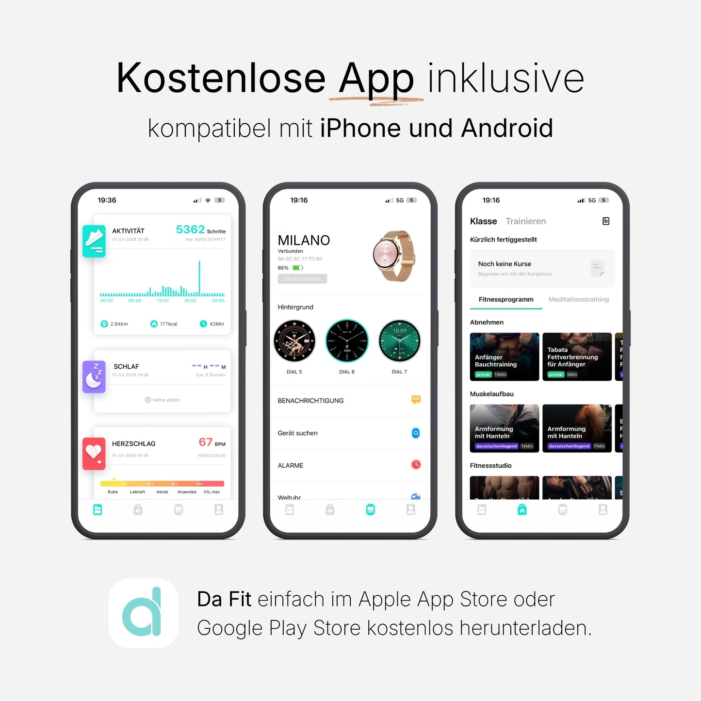 Frühlings-Angebot – MILANO Smartwatch + GRATIS Leder-Wechselarmband, Designer-Armreif & Schutzfolie