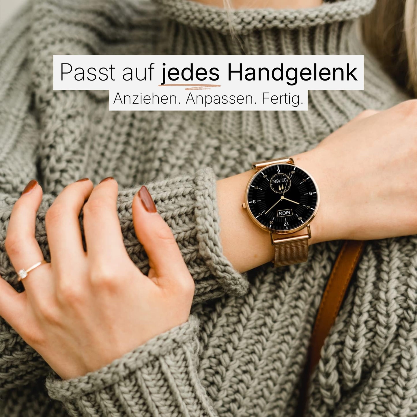 Frühlings-Angebot – MILANO Smartwatch + GRATIS Leder-Wechselarmband, Designer-Armreif & Schutzfolie