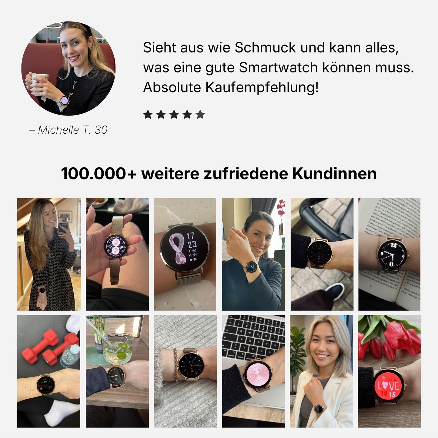 Frühlings-Angebot – MILANO Smartwatch + GRATIS Leder-Wechselarmband, Designer-Armreif & Schutzfolie