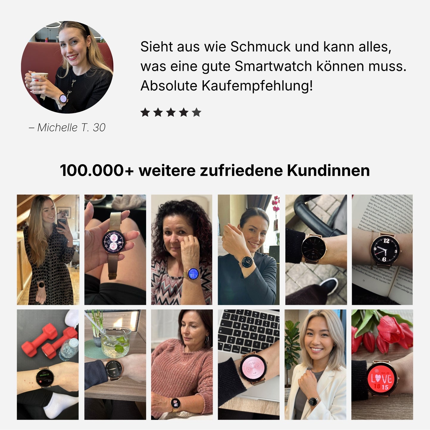 Frühlings-Angebot – MILANO Smartwatch + GRATIS Leder-Wechselarmband, Designer-Armreif & Schutzfolie